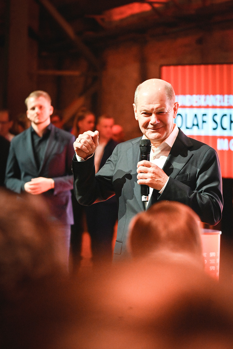 Foto: Olaf Scholz bei einer Veranstaltung in Lübeck