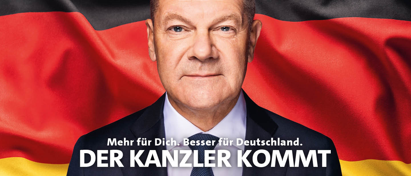 Foto: Olaf Scholz. Der Kanzler kommt.